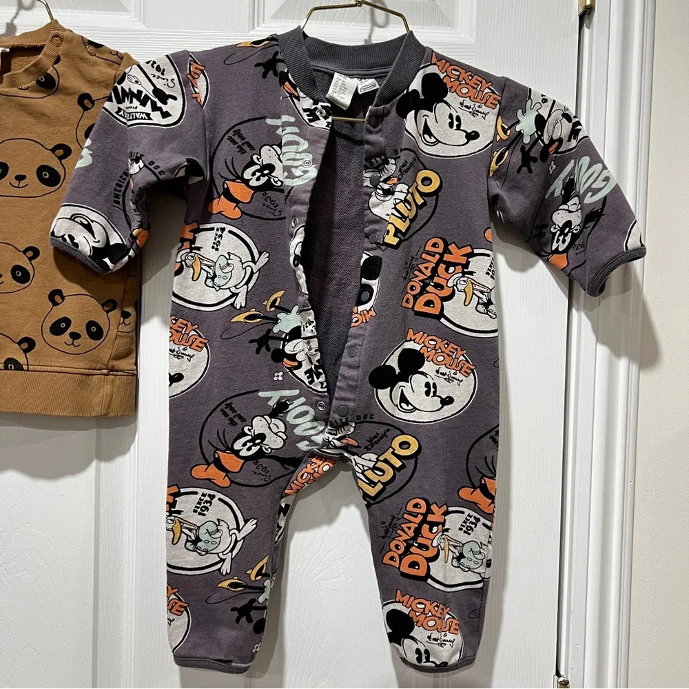 H&M x Disney Toddler Bodysuit & Panda Print Sweatshirt Top Size 18 Months - Picture 3 of 7